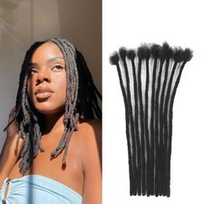 0.4cm Width 12Inch 30 Strands Dreadlock Extensions Real Human Hair 100 Handm...
