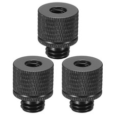 Tripod Screw Adapters Camera Screw Mount 1/4" Female to M10 Male Black 3Pcs