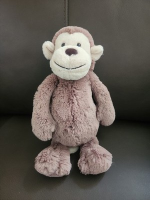 Jellycat London Bashful Monkey Retired Soft Med 12  Stuffed Animal Brown Plush