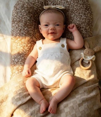 20'' Smiling Girl Reborn Baby Dolls Vinyl Full Body Newborn Realistic Toddler Toy