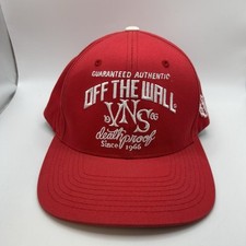 Vans Off The Wall Death Proof Red Baseball Hat Snapback Adjustable Starter RARE