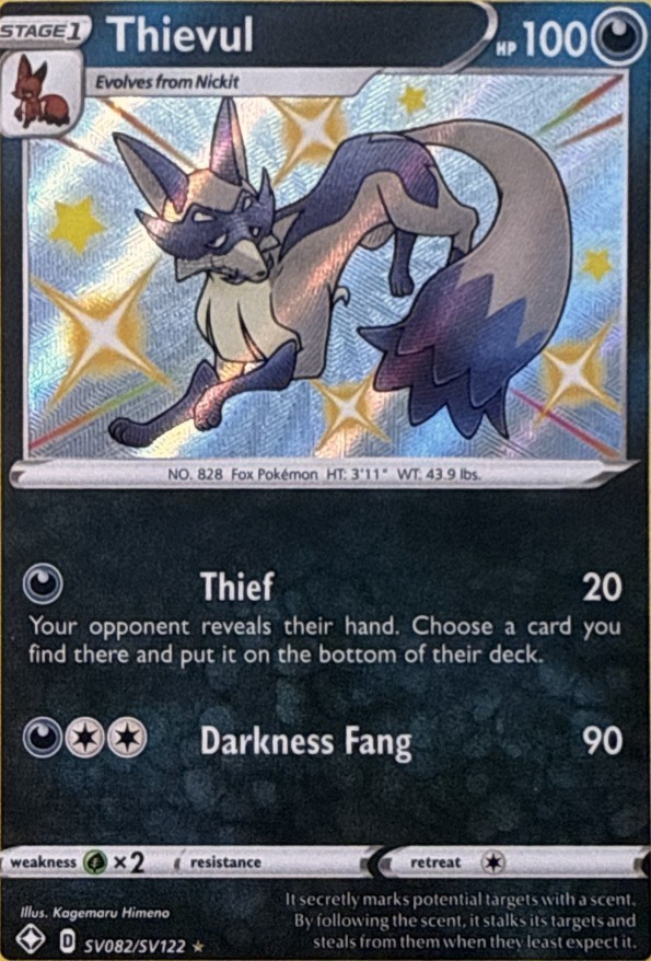 Thievul SV082/SV122 Shiny Rare Shining Fates Shiny Vault Pokemon LP