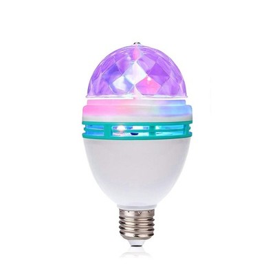 E27 3W LED Full Color Rotating Auto Crystal Ball Bulb AC 85-260V Mini Party L...