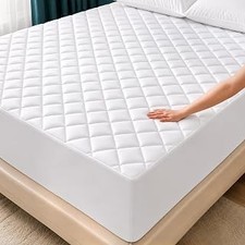 Quilted Fitted Mattress Pad, Queen Mattress Protector Topper with Deep Pocket St