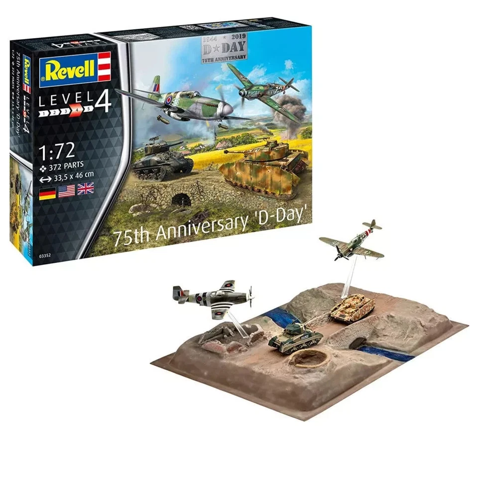 REVELL 1:72 KIT 4 MEZZI MILITARI CON DIORAMA 75th ANNIVERSARY D-DAY ART 03352 - Immagine 2 di 2