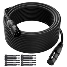 XLR Cable Microphone 100 Feet,Elecan Heavy Duty Balanced 100FT 