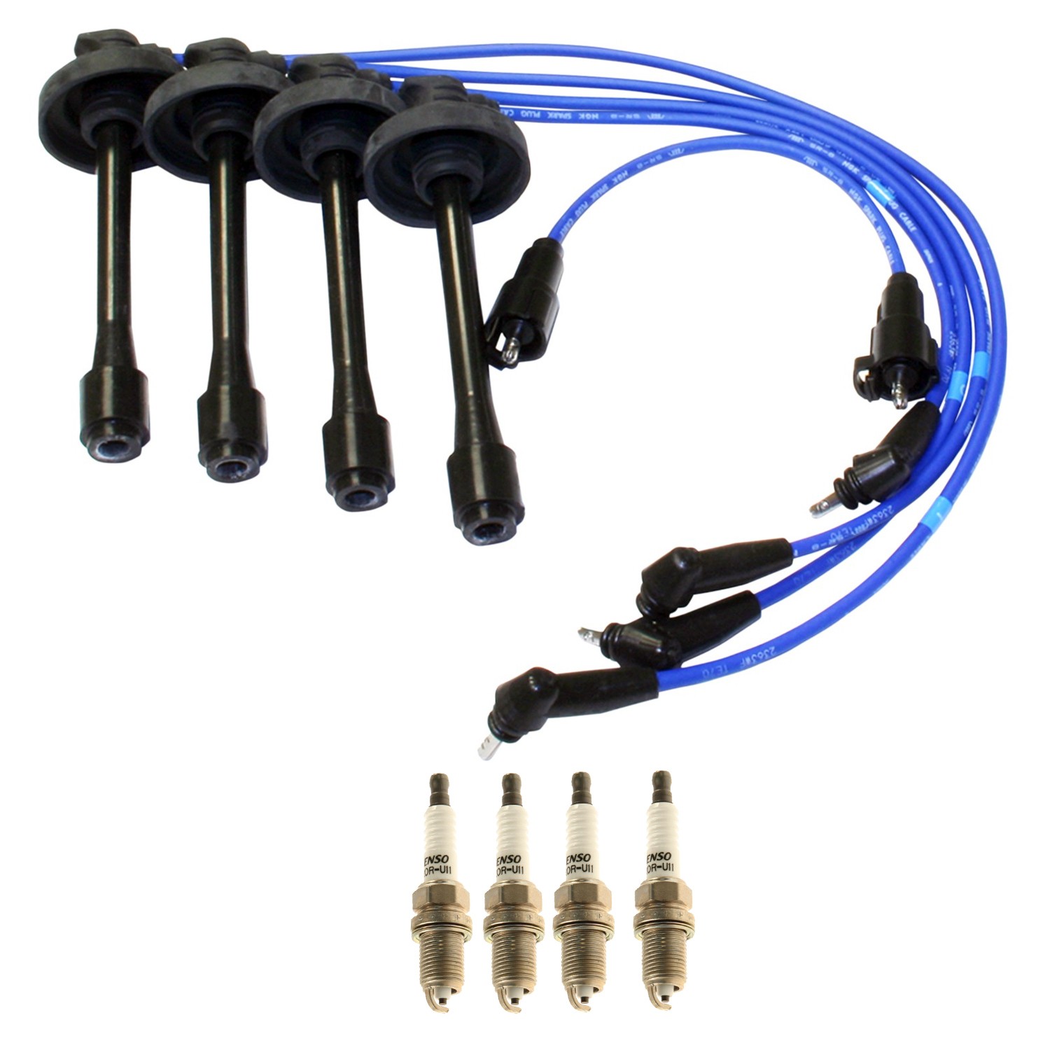NGK Wire Set And Denso 4 Standard Spark Plugs Kit for Toyota MR2 2.2L L4 NA 1992