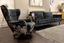 G Plan VINTAGE - RIDLEY – Formal Back 3 Seat Sofa & Wing Back Rocker Chair