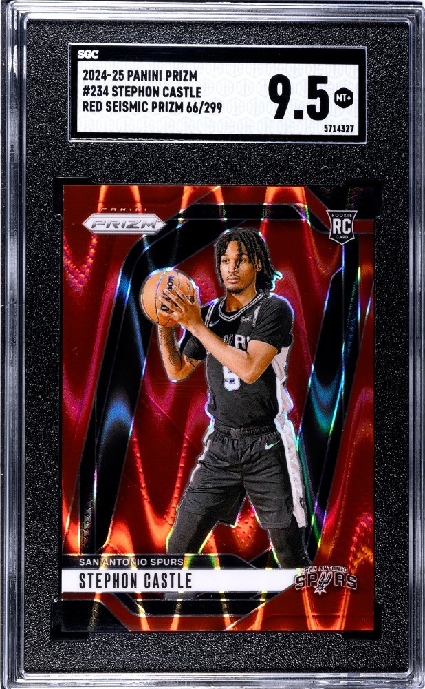 2024-25 Panini Prizm Stephon Castle #234 Red Seismic Prizm /299 (RC) POP 1