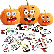 56-Face Pumpkin Decorations, Halloween Stickers for Kids, Pumpkin Stickers