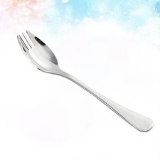 6PCS Steel Spork Spoon Dessert Spoons Salad Fork Cutlery Utensil Combo Picnic