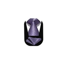 Ties for Men Plaid Checkered Tie with Pocket Square Woven One Size C-purple 2