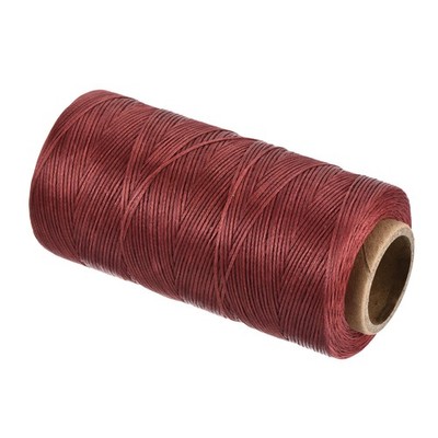 197 Yard 1mm 210D Flacher Wachsfaden Polyester Gewachster Faden Weinrot