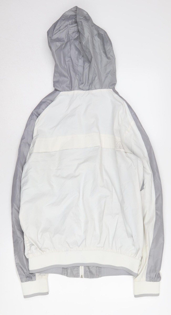 Twisted Soul Men's Grey White Hooded Windbreaker M | eBay