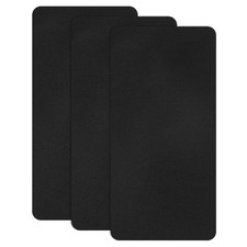 3-Pack 7.9x3.9" Polyester Fabric Repair Self-Adhesive Patches, Black
