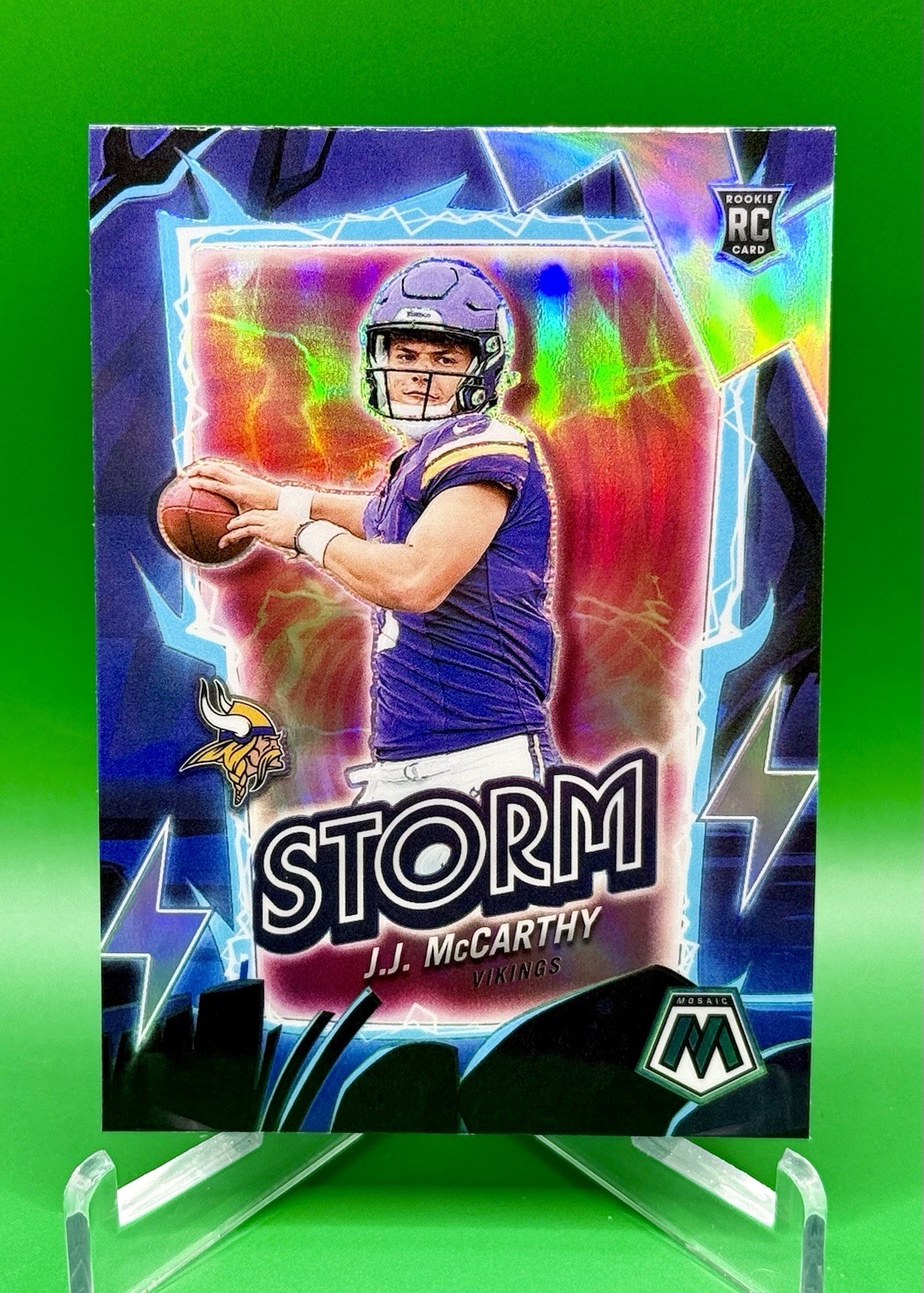 2024 Panini Mosaic Storm Silver Prizm JJ McCarthy #2 Minnesota Vikings Rookie ￼