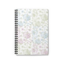 Dainty Flower Spiral Notebook - Ruled Line; One Size: 6" X 8" in. 118 Pages
