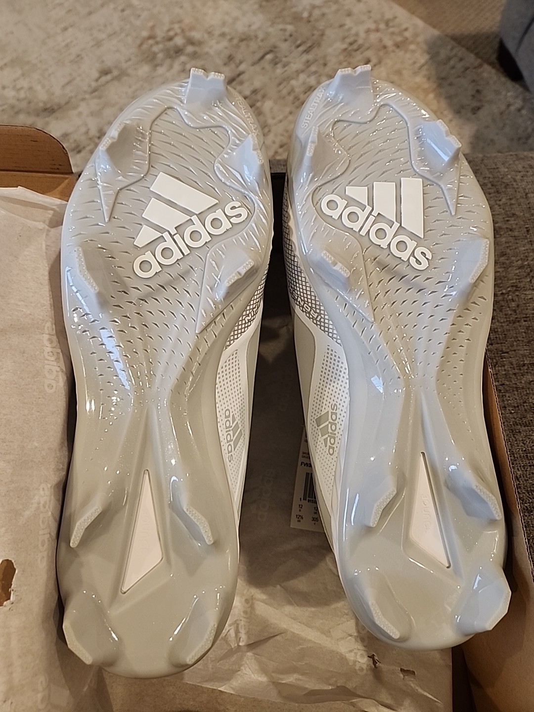 Size 12.5 - Adidas Men's Icon 6 Bounce TPU Light Gray Athletic Baseball Cleats   thumbnail 6