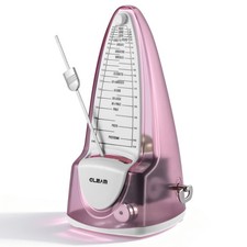Mechanical Metronome for Piano,Guitar,High Precision Track Beat,Transparent Pink