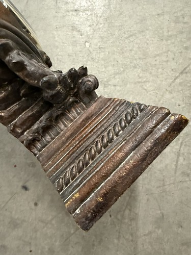 Antike bronzefarbene antike Kaminuhr Quarz 13-1/2” Höhe x 5” Breite x 3-1/2” Tiefe - Bild 7 von 13