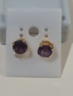 NATURAL INDIGO VIOLET SPINEL 3.50 CTS. 925 SILVER 14 K GOLD FINISH STUD EARRINGS — photo 7