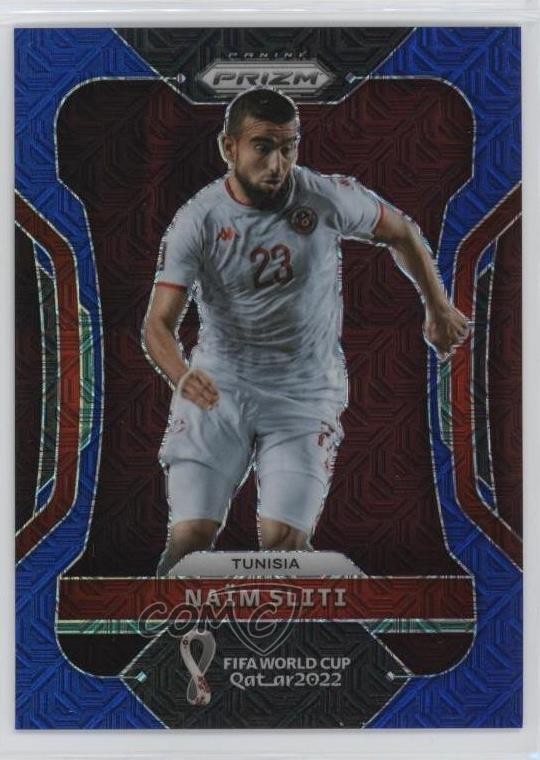 2022 Panini Prizm World Cup Qatar Blue Mojo 49/75 Naim Sliti Naïm #196 bj6
