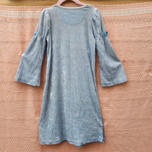 Disney Tinkerbell Girl's Night Gown Pajamas Blue Velvet Sz S/6 Cozy - Picture 3 of 7