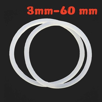 Silikon O Ring 3mm-60 mm Schnurstärke 1mm-4mm, Dichtungsringe, Lebensmittelecht