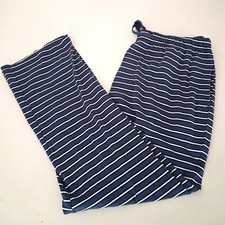 Soho Sleepwear Pants Womens XL Navy Blue Striped Cotton Lounge Pajama Bottoms