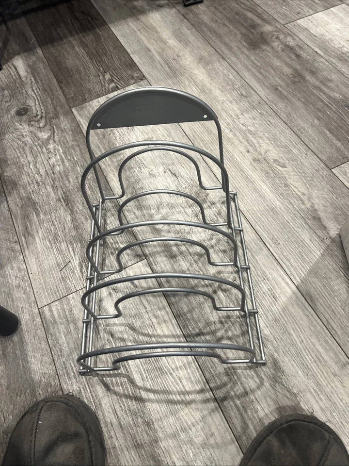 Rubbermaid 4 Niveles Resistente Olla Sartén Organizador Estante Utensilios de Cocina Tapas Soporte Gris. Foto 3 de 4