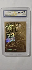 2001 BARRY BONDS 23KT GOLD COLLECTIBLES 73 HR RECORD WCG 10 GEM MINT Ltd. #15/73