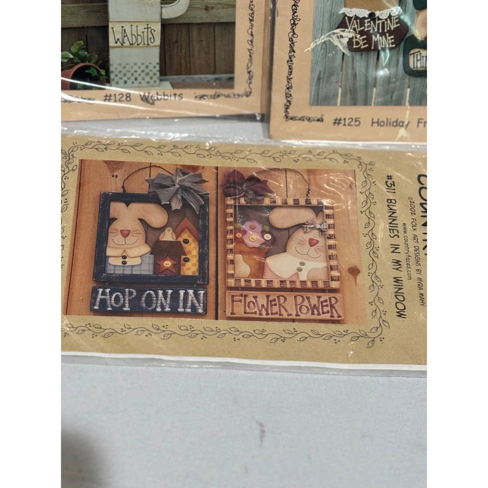 Easter Bunny spring lot 3 Patterns wood Cloth Pretty Primitive Cottage Country - Image 2 of 4