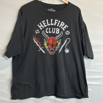 Stranger Things Hellfire Club Graphic Tee T-Shirt Mens 3XL Netflix Black Shirt