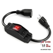 1.5Ft Outdoor Extension Cord with Switch ON/Off Heavy Duty 3 Prong 1.5FT