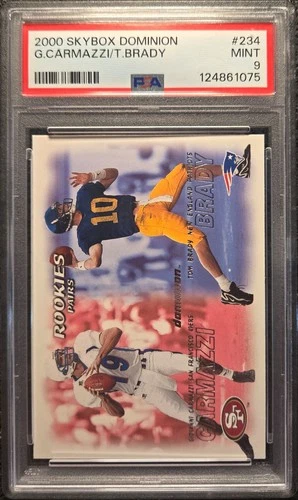 2000 Skybox Dominion G. Carmazzi and Tom Brady #234 - Rookie - GOAT - PSA 9 MINT