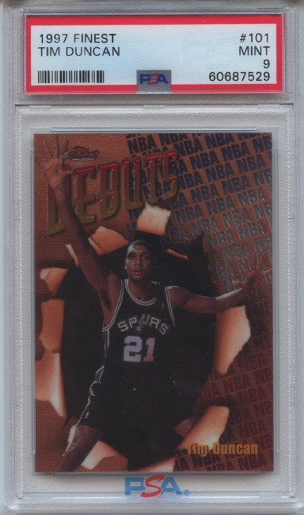 1997-98 Topps Finest - Bronze #101 Tim Duncan (RC) Rookie Card PSA 9