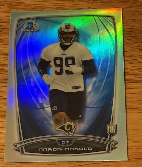Aaron Donald 2014 Bowman Chrome REFRACTOR SP Rookie Card RC #199 - Rams