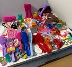 Vintage 90s Barbie Accessories Lot Shoes Hangers Bags Brushes Cowboy Scuba Mixed