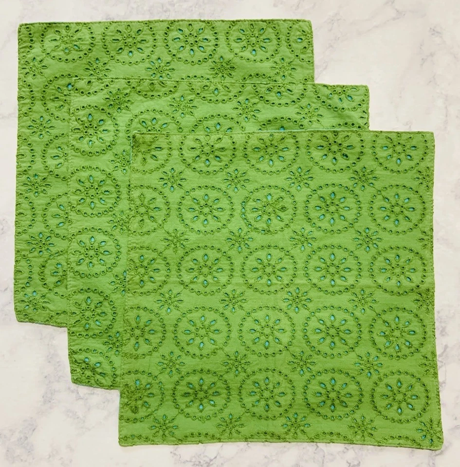 3 guardanapos de coquetel vintage marca TAG dupla face bordado Mandela 100% algodão - Imagem 4 de 4