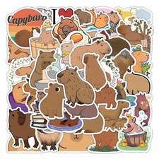 50 piece sticker cute capybara illustration waterproof seal 1286
