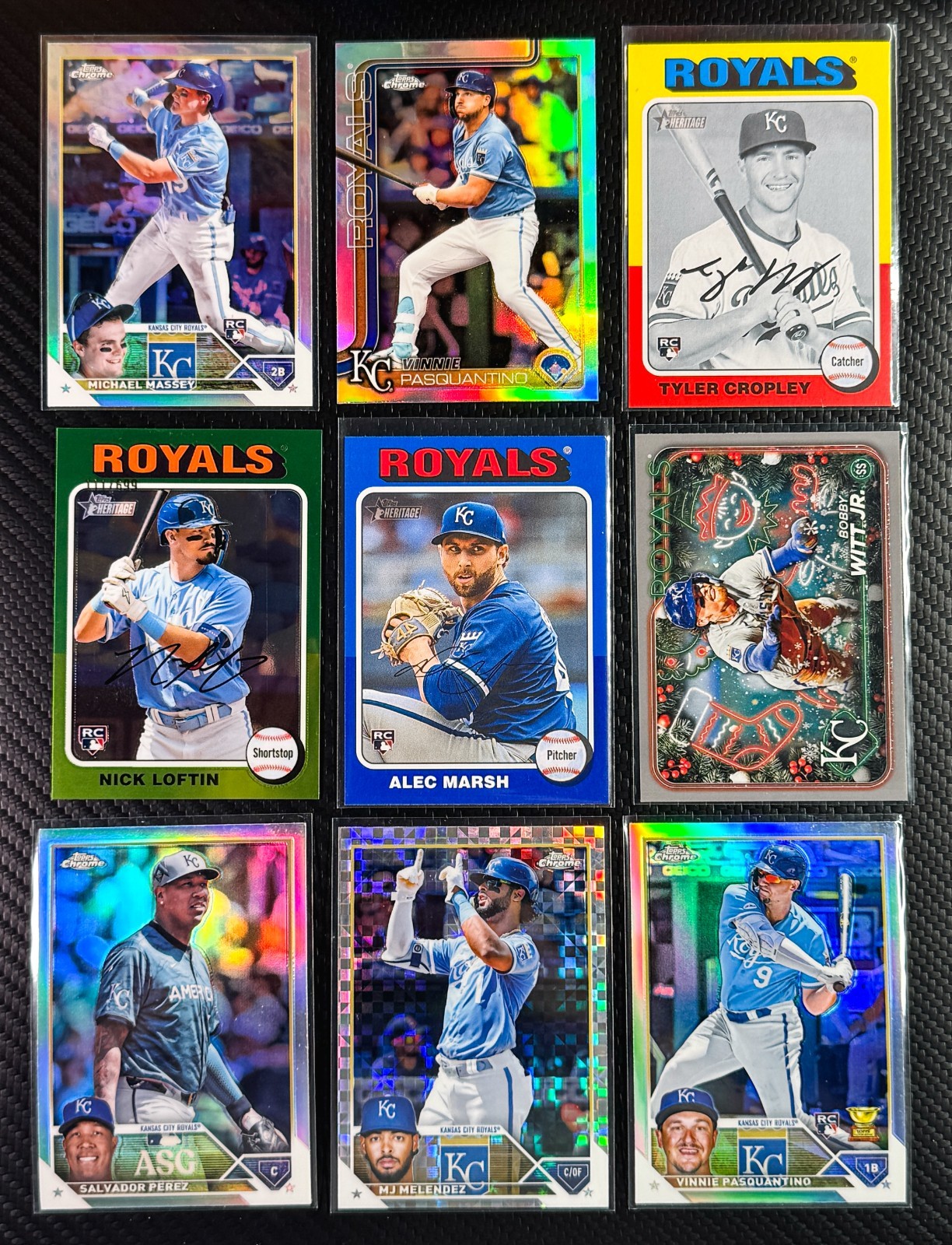 Kanas City Royals Topps Card Lot x10 Refractors, Numbered, Inserts, SP, RC