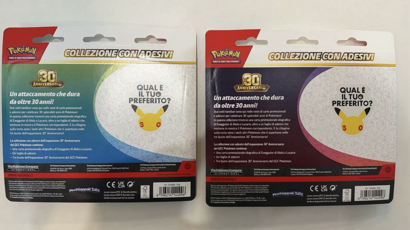 Pokémon 30th Anniversario 2 Collezioni con adesivi lucario+Exeggutor DISPONIBILE foto 2