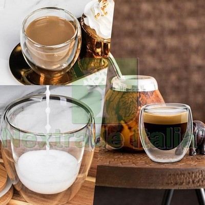 Set Di 2 Tazze Da Caffè In Vetro VEVOUK A Doppia Parete – 240 Ml, A Spirale, Termiche, In Borosilicato, Per Espresso E Latte - 4