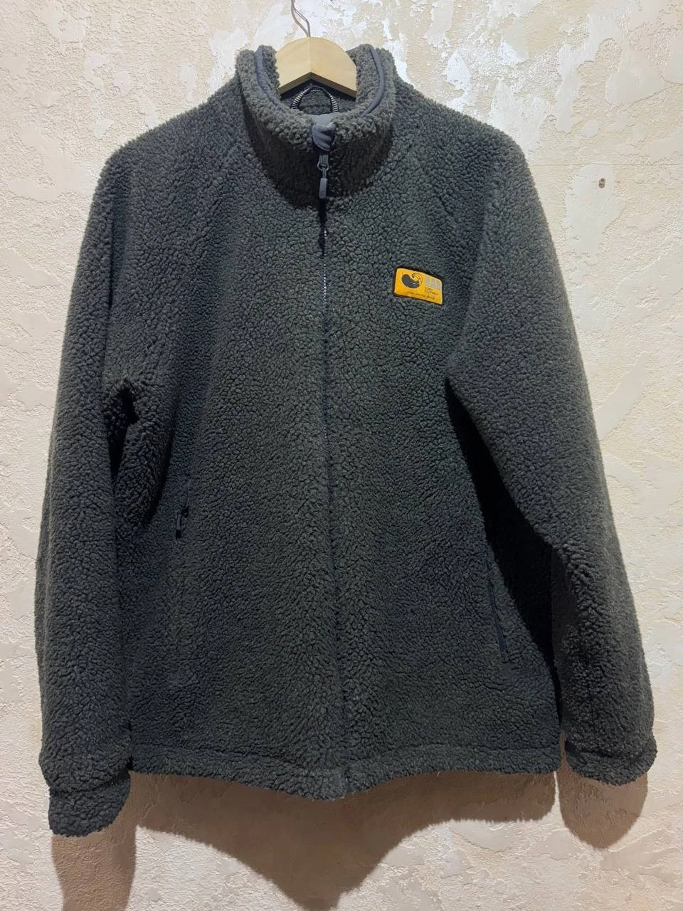 Rab Mens Teddy Original Pile Thermal Warm Fleece Windproof Grey Jeacet Size L