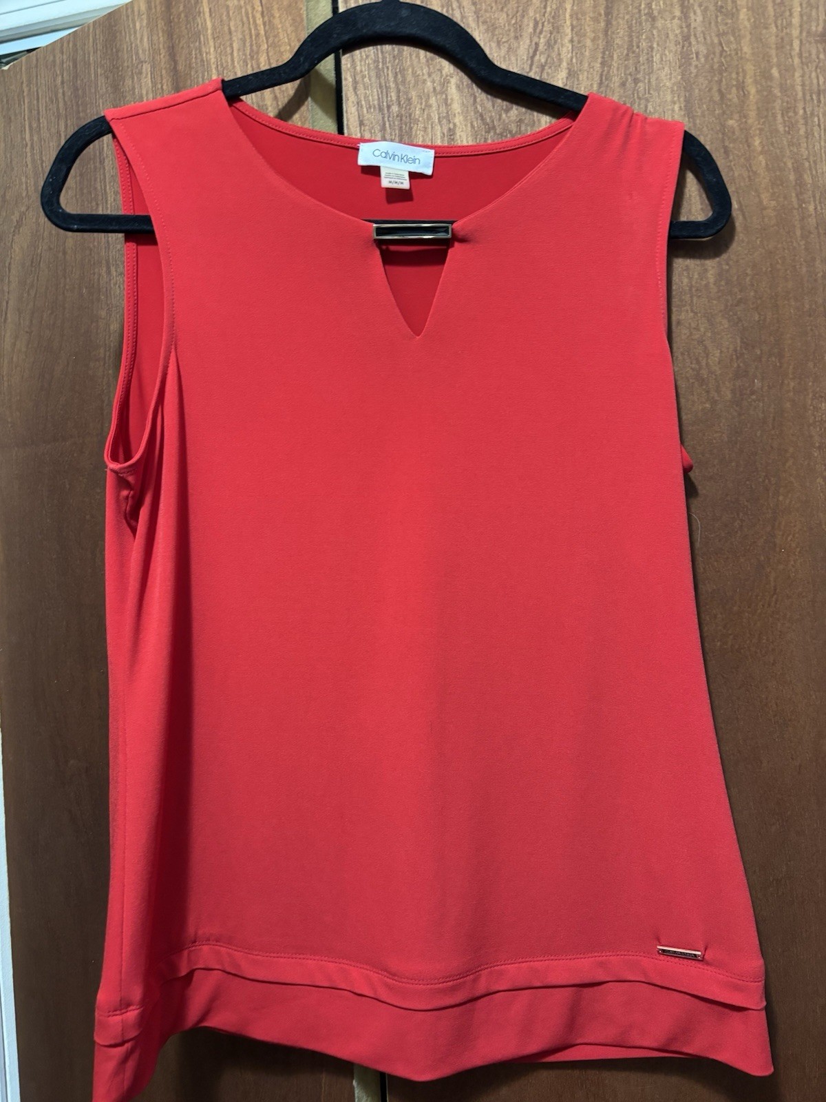 Calvin Klein red sleeveless womens top in size medium