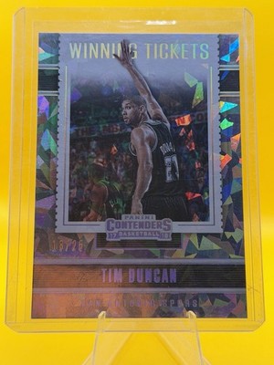 2017-18 Panini Contenders Winning Tickets Tim Duncan #5 Cracked Ice /25