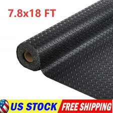 7.8x18FT Garage Floor Mat PVC Rubber Roll Anti-Slip for Garage Warehouse SUV Gym