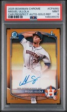 2025 Bowman Chrome 1st RC MIGUEL ULLOLA gold Refractor AUTO /50 ASTROS PSA 9