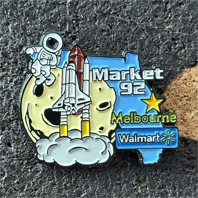 #ad Wal Mart Market 92 Melbourne Space Shuttle Collectible Pinback Souvenir Pin $11.85