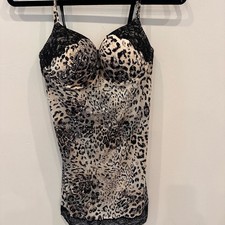 Victoria's Secret Leopard Print Bustier Slip Dress 36C